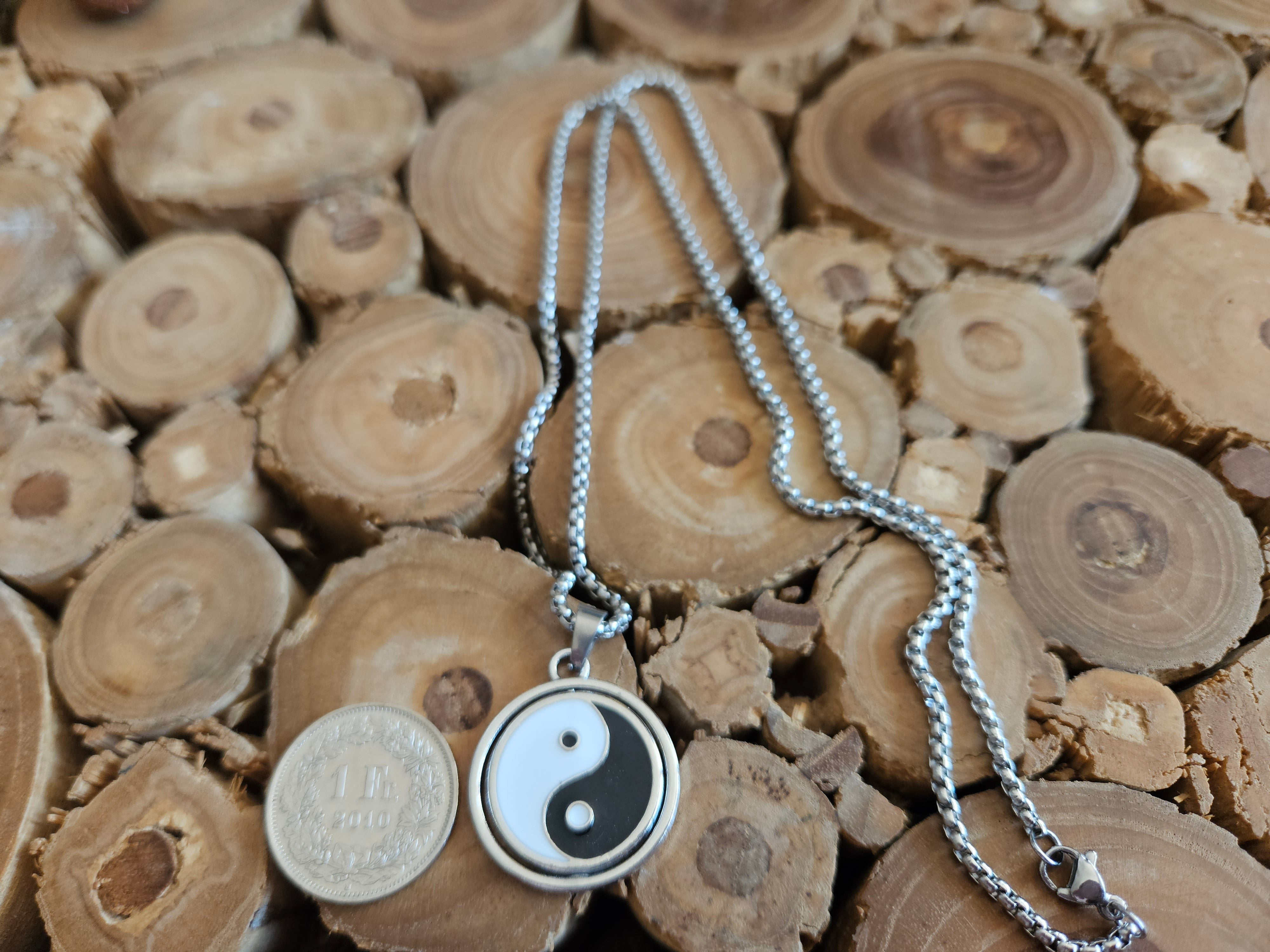 Yin Yang Halskette aus Edelstahl Unisex