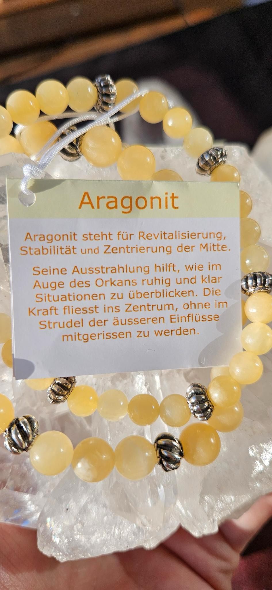 Aragonit-Armband 6mm und 8mm