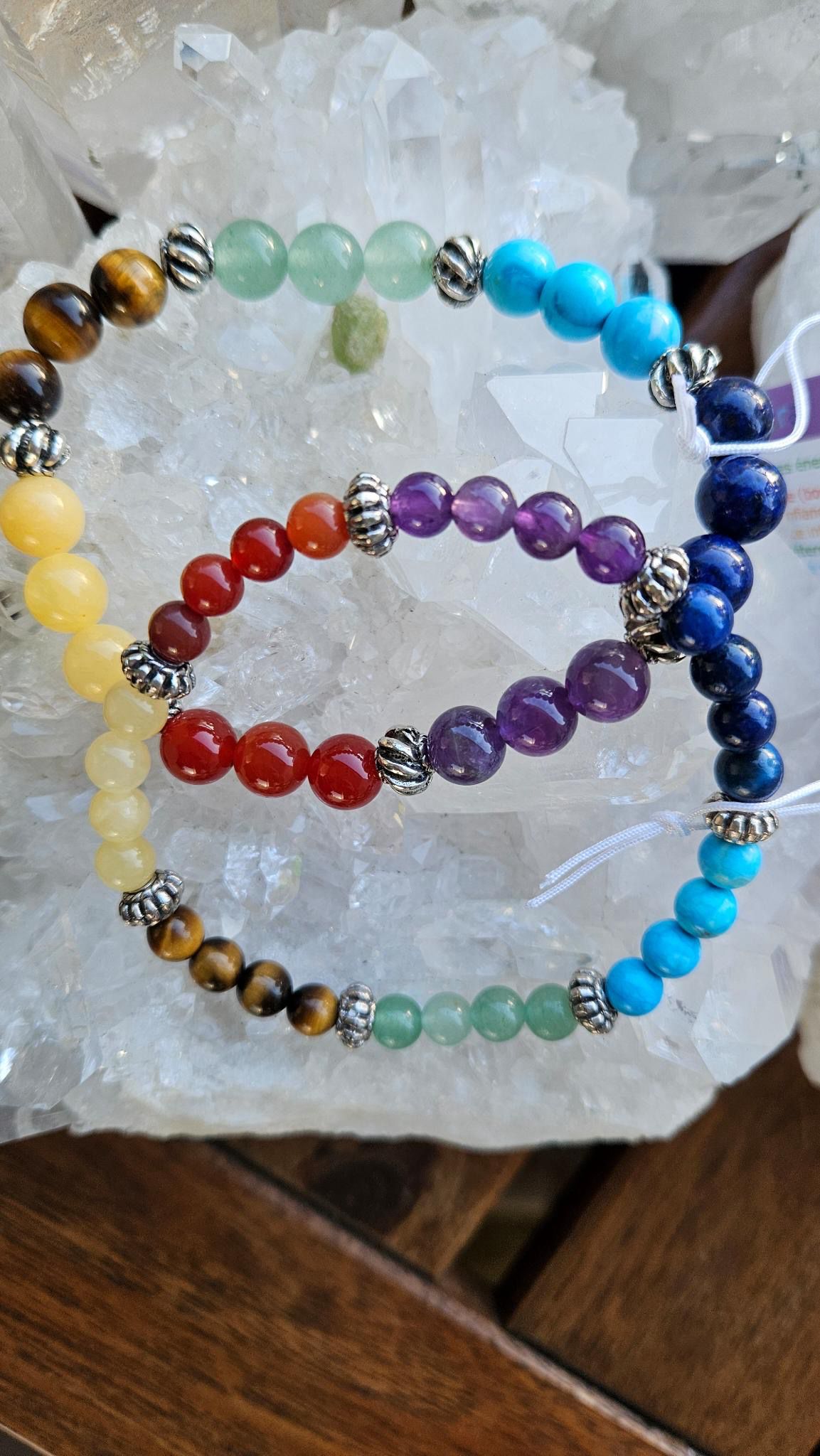 Chakra Armband 6mm und 8mm mit echten Edelsteinen