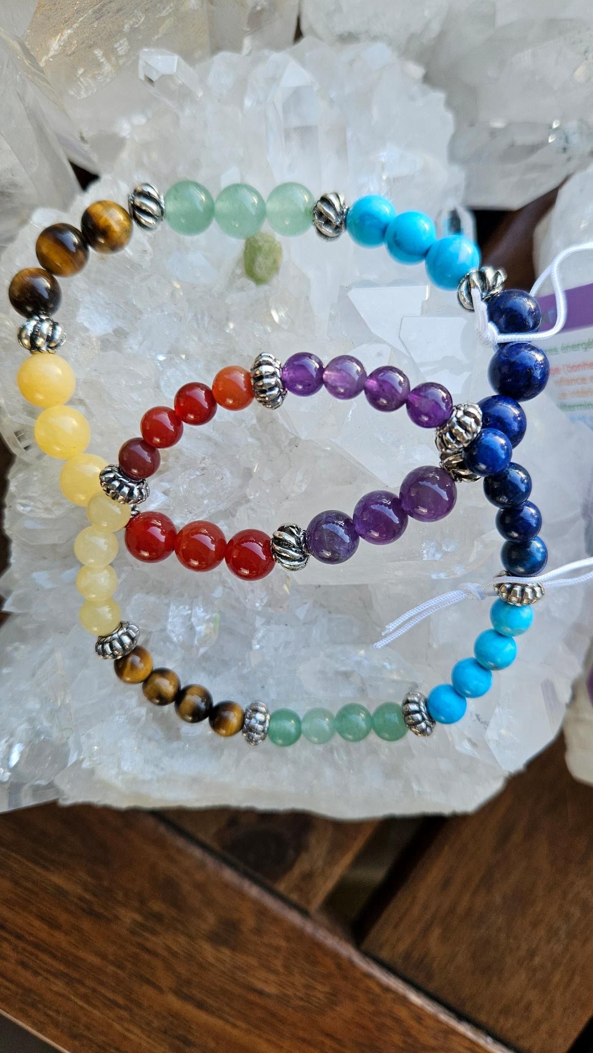 Chakra Armband 6mm und 8mm mit echten Edelsteinen