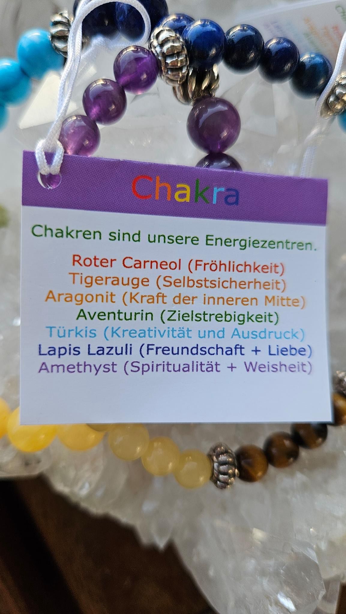 Chakra Armband 6mm und 8mm mit echten Edelsteinen