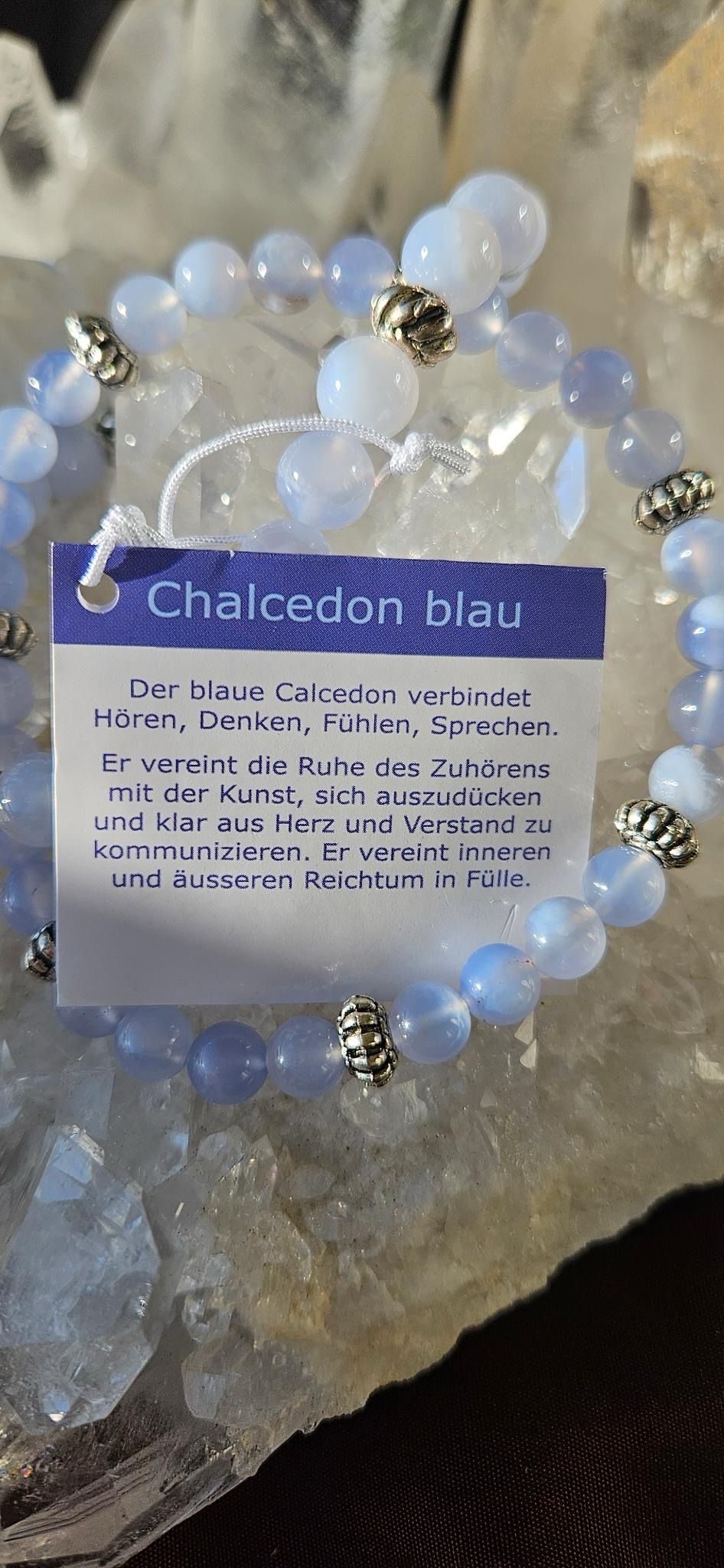 Blauer Chalcedon Armband 6mm und 8mm