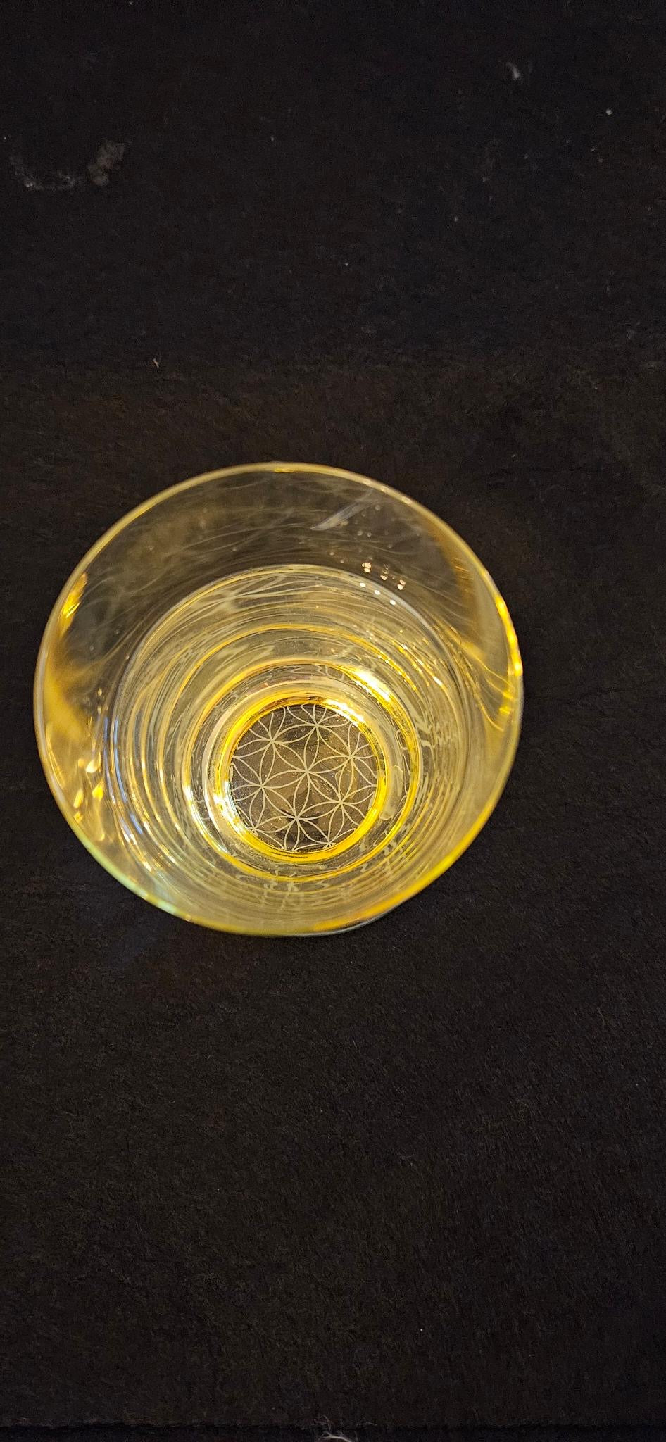 Glas-Untersetzer Blume des Lebens weiss Ø 9cm