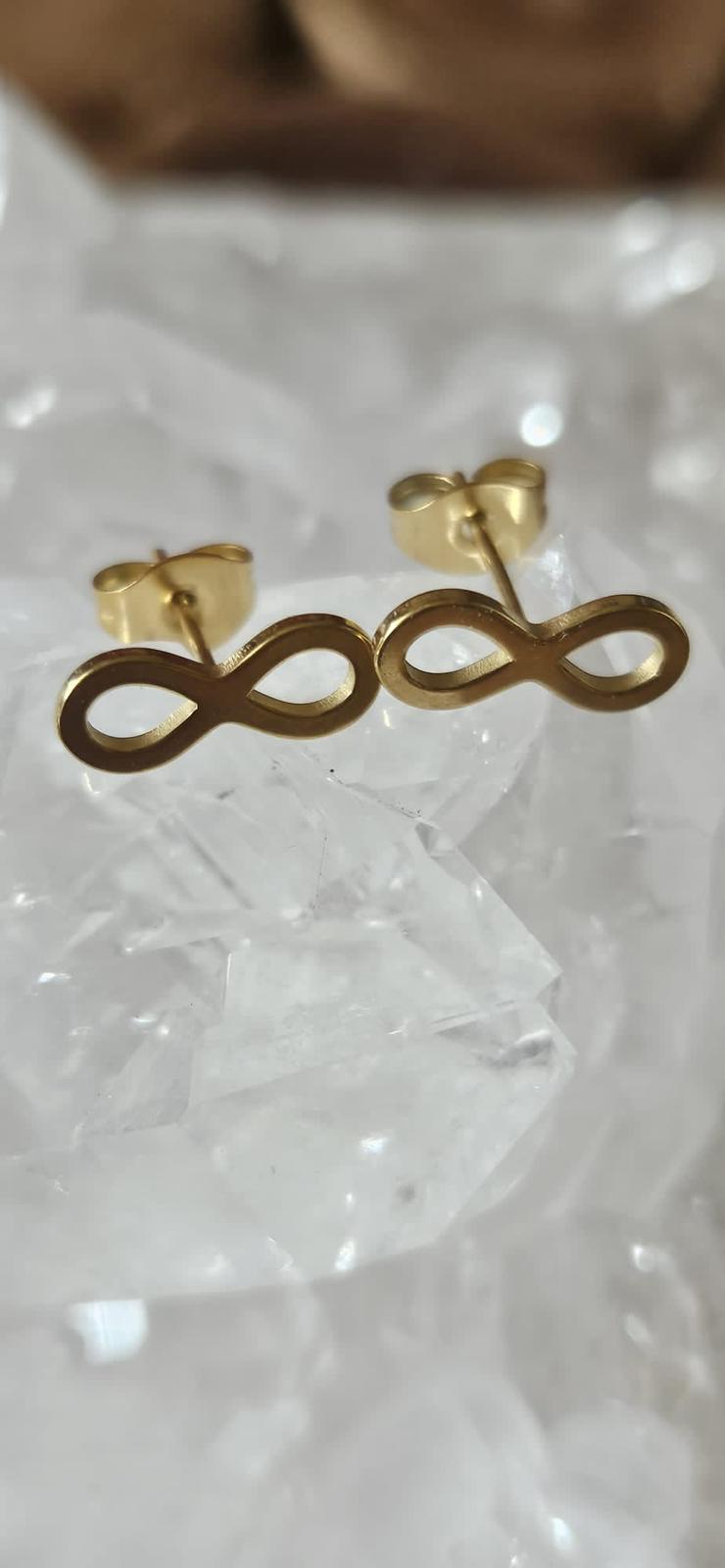 Goldene Ohrstecker - Infinity 12mm