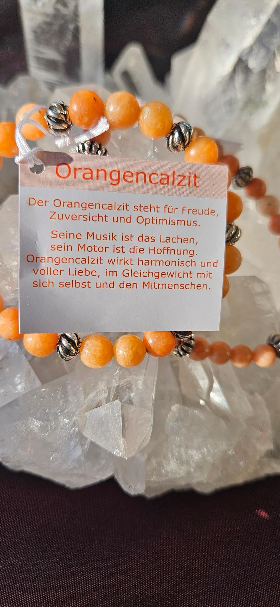 Orangencalzit-Armband 6mm und 8mm